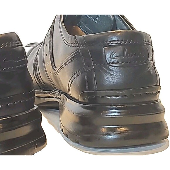 Mens Clarks Hommes Black Leather Lace Up Mens Size 9M 70851 - Picture 6 of 10
